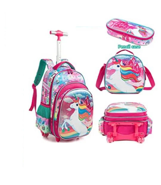 3pcs School Wheeled bag set with lunch box Kids SchooTrolley Bag wheels Wheeled backpack for boys Travel luggage Trolley Bag
