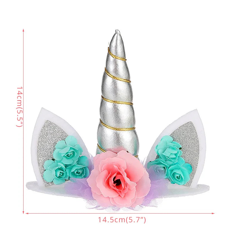 Unicorn Girls Cake Topper Kids 1st Birthday Decor Cloud Rainbow Balloon Cupcake Toppers Baby Shower Christening Cake Decorating