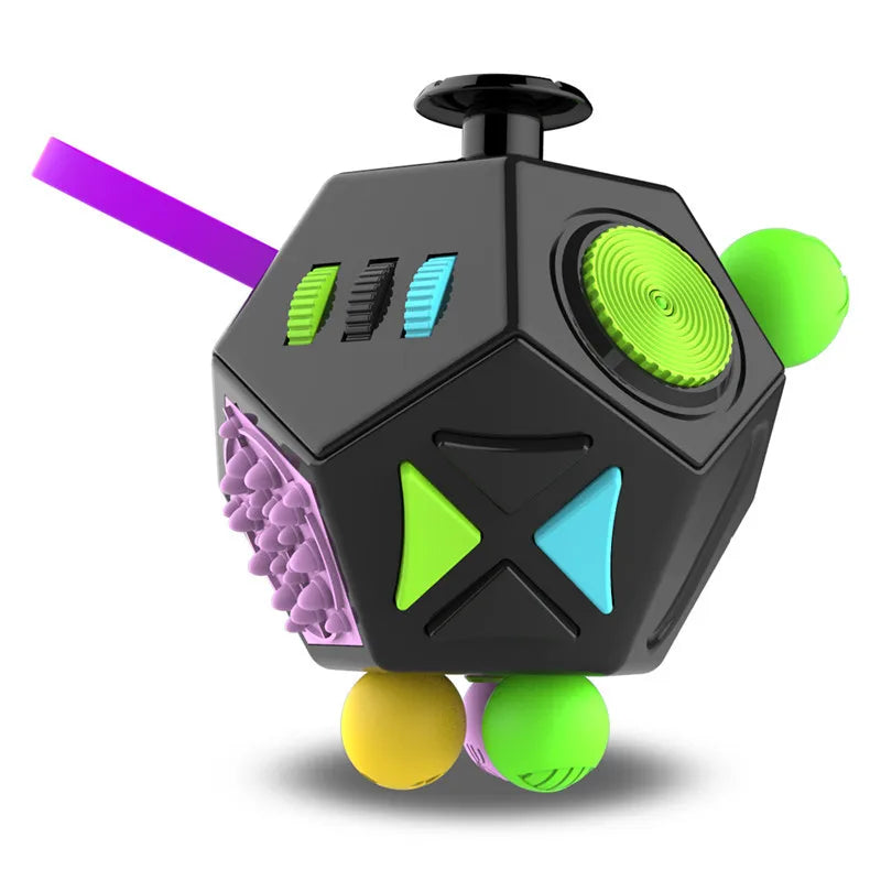 Fidget Cube EDC Anti Stress Relief Toys Anxiety Antistress Sensory Fidgeting Dice Toy For Kids Adults Autism ADHD Focus 12 Sides