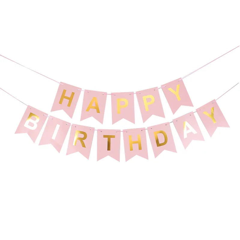 NEW Happy Birthday Banner Bunting Flag Party Decoration Kids Decor Children's Ornament Baby Colorful Girl Boy Parti Supplies