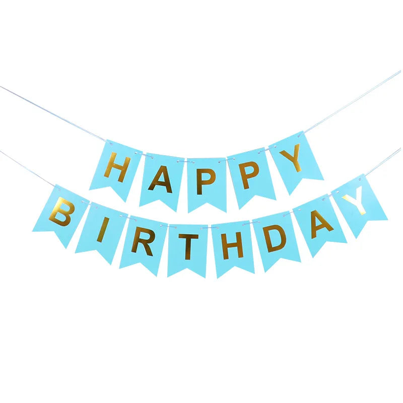 NEW Happy Birthday Banner Bunting Flag Party Decoration Kids Decor Children's Ornament Baby Colorful Girl Boy Parti Supplies
