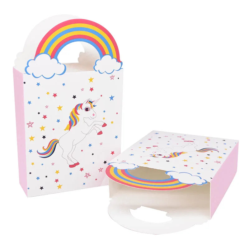 Unicorn Paper Candy Gift Bag Unicorn Party Cookie Popcorn Box for Kids Girl Birthday Party Decoration Supplies Baby Shower Favor