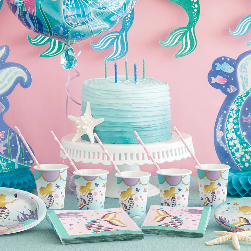 Little Mermaid Party Decor 1st One Birthday Party Kids Girl Mermaid Party Gifts Mermaid Brithday Party Supplies Baby Shower