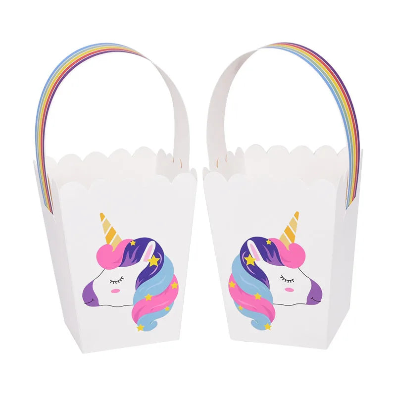 Unicorn Paper Candy Gift Bag Unicorn Party Cookie Popcorn Box for Kids Girl Birthday Party Decoration Supplies Baby Shower Favor