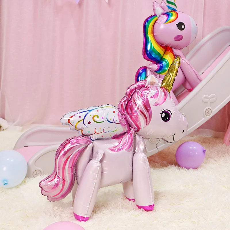 Baby Shower 3D Giant Unicorn Balloon Inflatable Rainbow Horse Balloons Kid Toy Unicorn Birthday Party Decoration Ballon Supplies