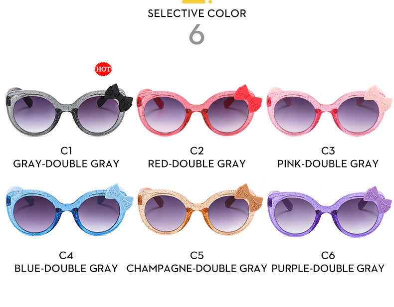 Girls Boys Cute Animal Cartoon Ears Sunglasses Outdoor Sun Protection Children Lovely Vintage Sunglasses Protection Classic Kids