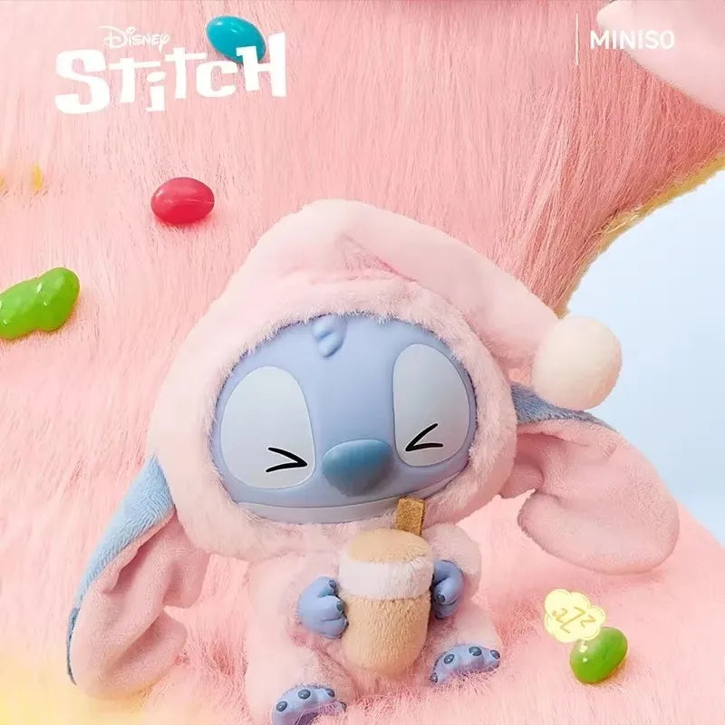 Genuine Stitch Eat Something Before Sleep Series Plush Blind Box Vinyl Toy Cute Doll Mystery Box Bag Pendant Decor for Girl Gift