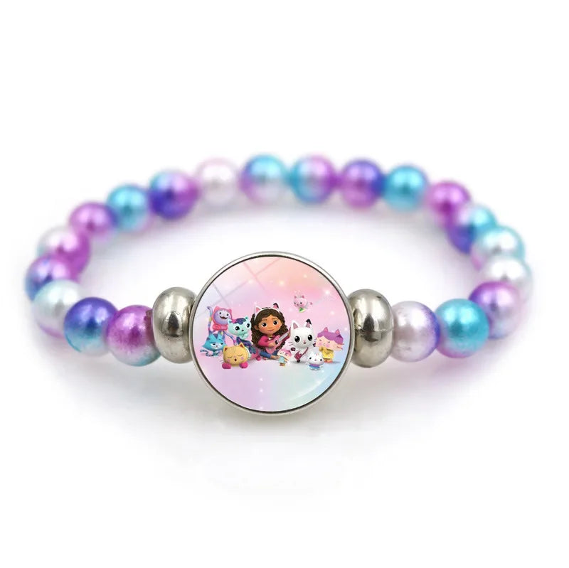 Gabby Dollhouse Bracelet Fashion Beaded Wristband Cartoon Anime Jewelry Accessories Kids Girls Boys Birthday Baby Shower Gifts