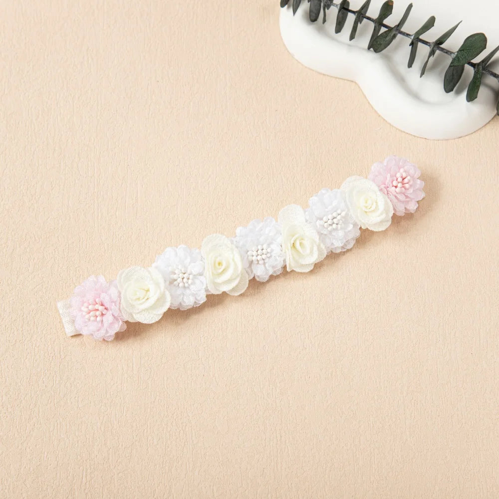 Charming Flower Baby Girl Headband Elastic Nylon Hair Band for Newborns Toddlers Soft Kids Turban Baby Hair Accessories for Girl