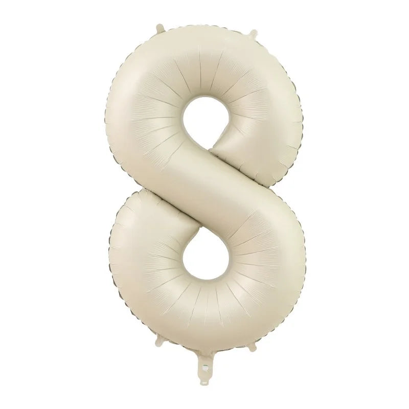 32/40Inch Cream Color Number Balloons 1-9 Large Digital Foil Helium Ball Girl Kids Adult Happy Birthday Party Decoration Wedding