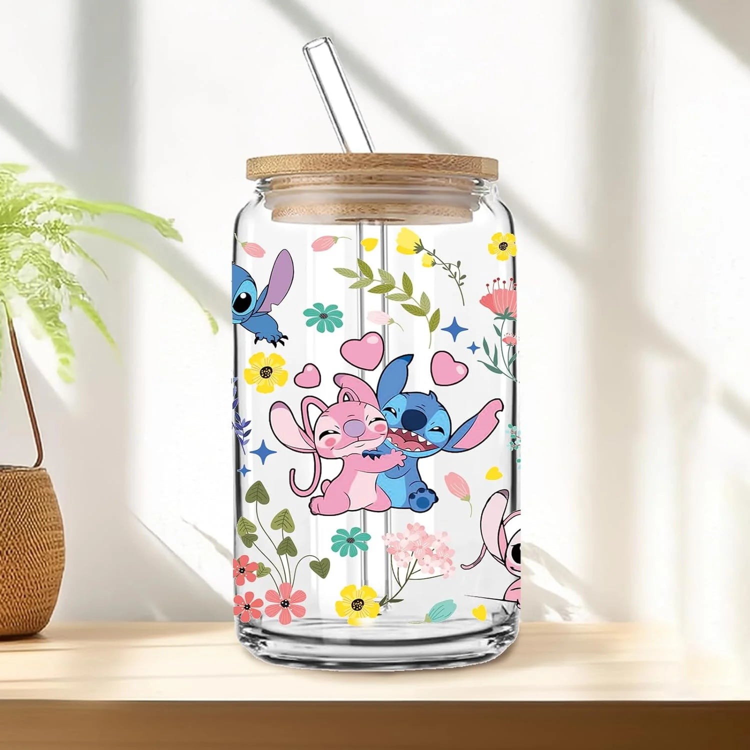 Miniso Abomination Stitch UV DTF Sticker For 16oz Cups Can Wrap Transfer Sticker Custom Labels DIY Logo Selfadhesive