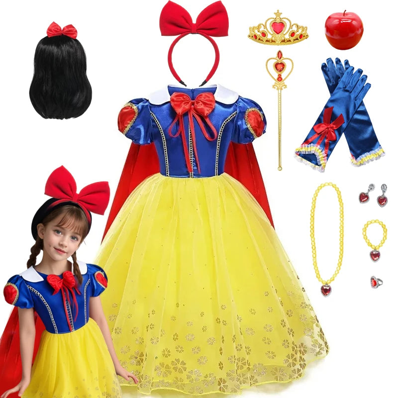 New Kids Girl Dresses Princess Costume Fancy Dress Kids Party Cosplay Princess Costumes Bow Patchwork Cosplay Girls Dress