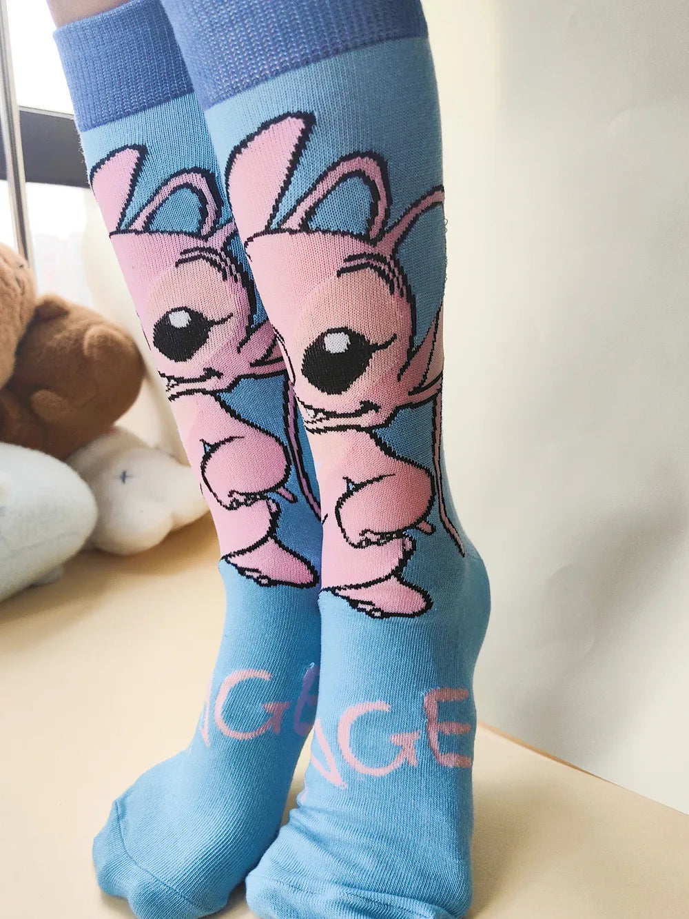 Diseny Stitch Cartoon Long Woman Socks Stitch Kawaii Men Socks Creative Skateboard socks Fashion knee-high Socks Size 37-45
