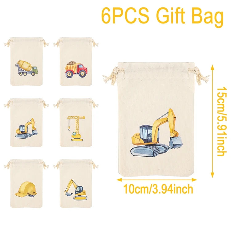 6pcs Animal Dinosaur Unicorn Cotton Linen Gift Bags Birthday Party Decor Kids Wedding Party Favor Bag Baby Shower Gift Bag