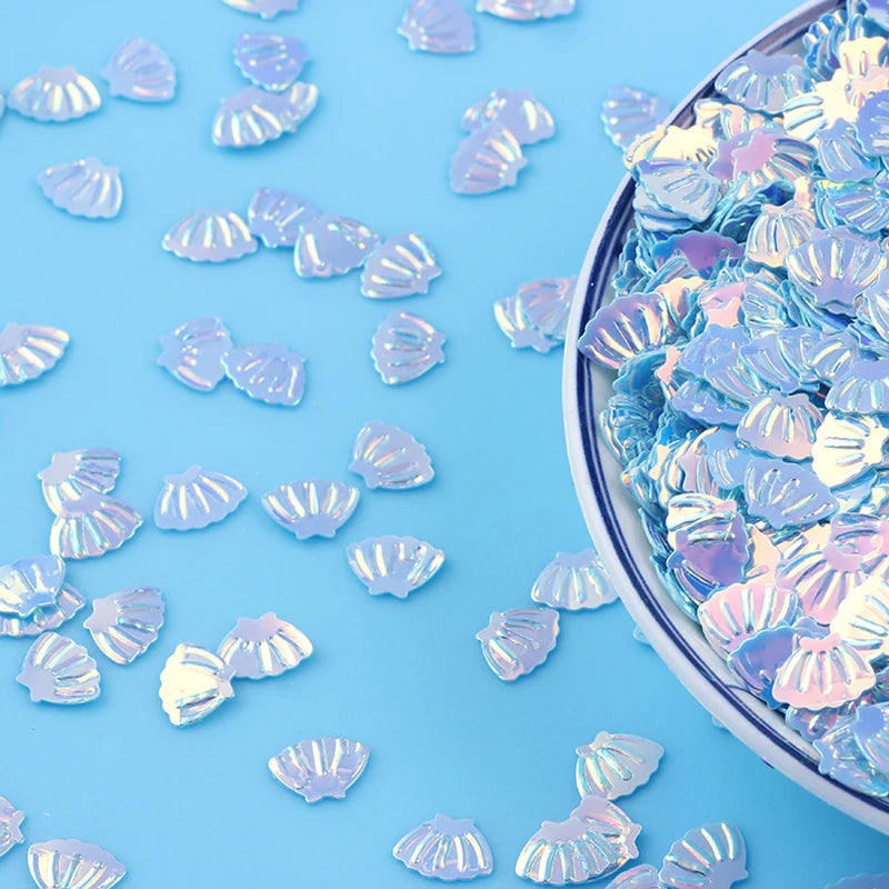 15g 7mm Iridescent Metallic Glitter Shell Confetti Mermaid Party Table Sequin Scatter DIY Decor Wedding Under the Sea Theme