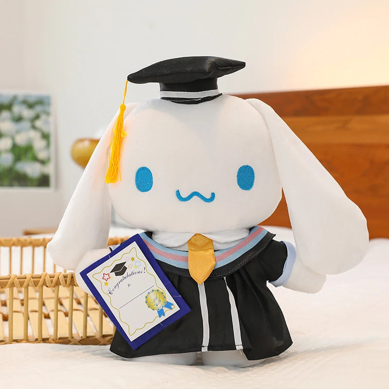 25cm Sanrio Stitch Hello Kitty Graduation Plush Toys Pochacco Soft Tuffed Animals Christmas Birthday Christmas Graduation Gifts