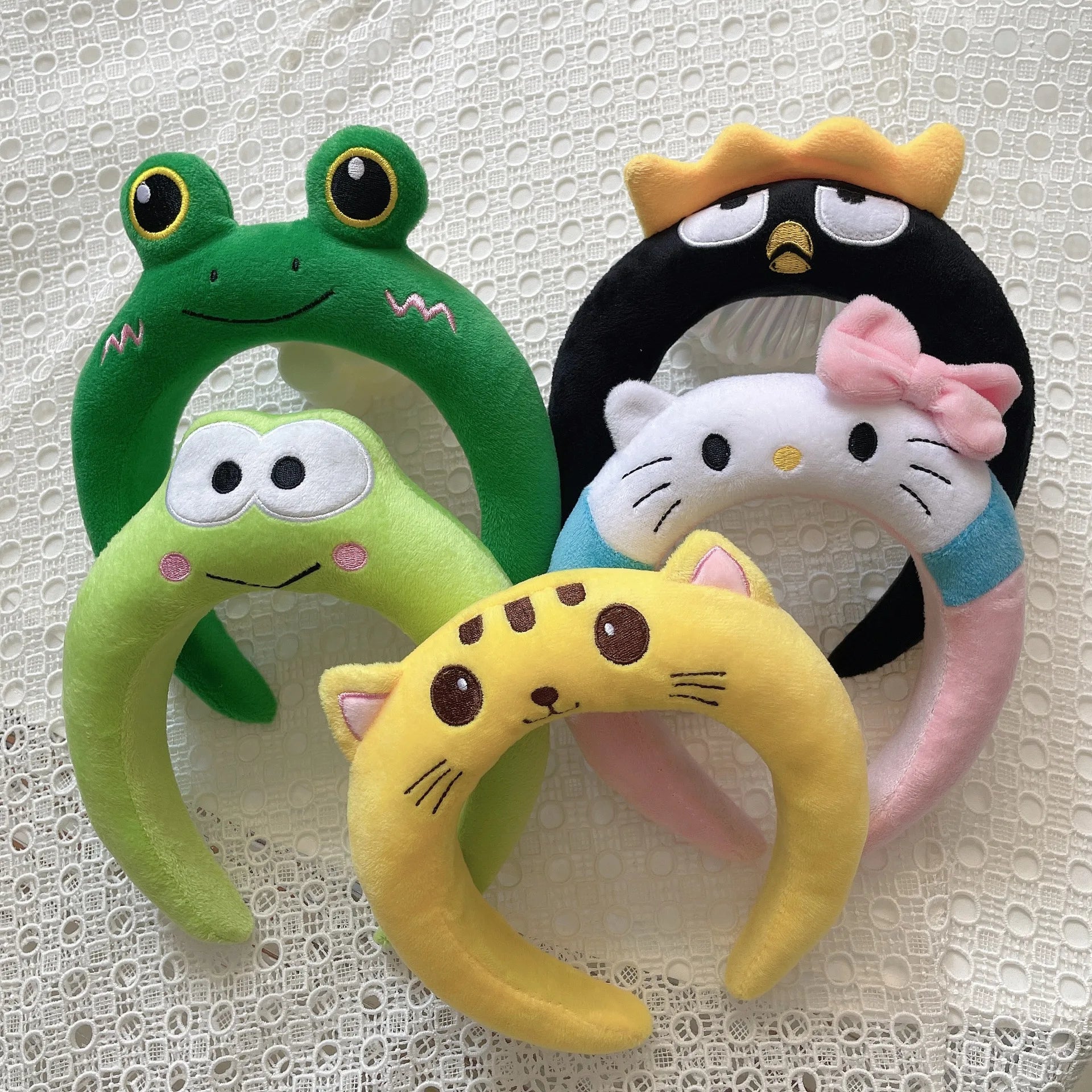 Sanrio Headband Hello Kitty Frog Cute Anime Girl Heart Hair Accessories Women Ornament Toys Girl Charm Gift