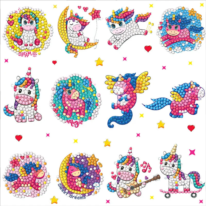 2024 New Stitch Children's Diamond Stickers Handmade Diy Point Diamond Painting Random Paste Set