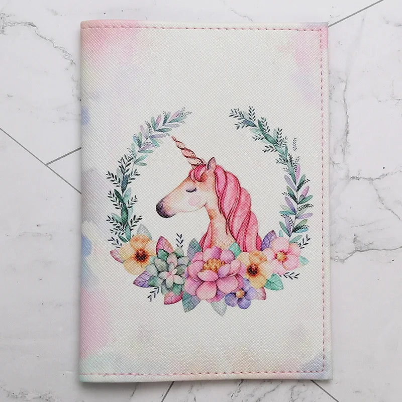 Anime Cartoon Passport Cover Women Girls ID Bank Card Address Holder Boarding Travel Accessories PU Leather Passport Case Wallet