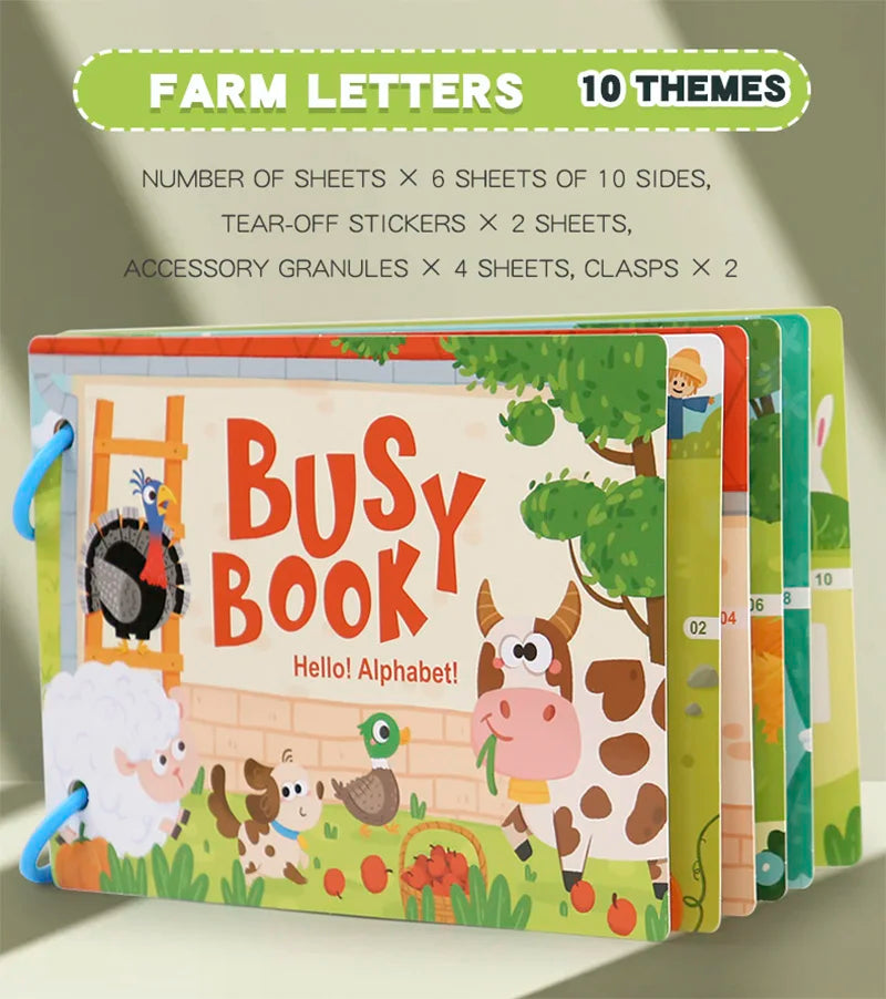 Montessori Children Busy Book My First Quiet Book Paste Early Learning Education Toys Children Matching Game For Kids 2 3 Years