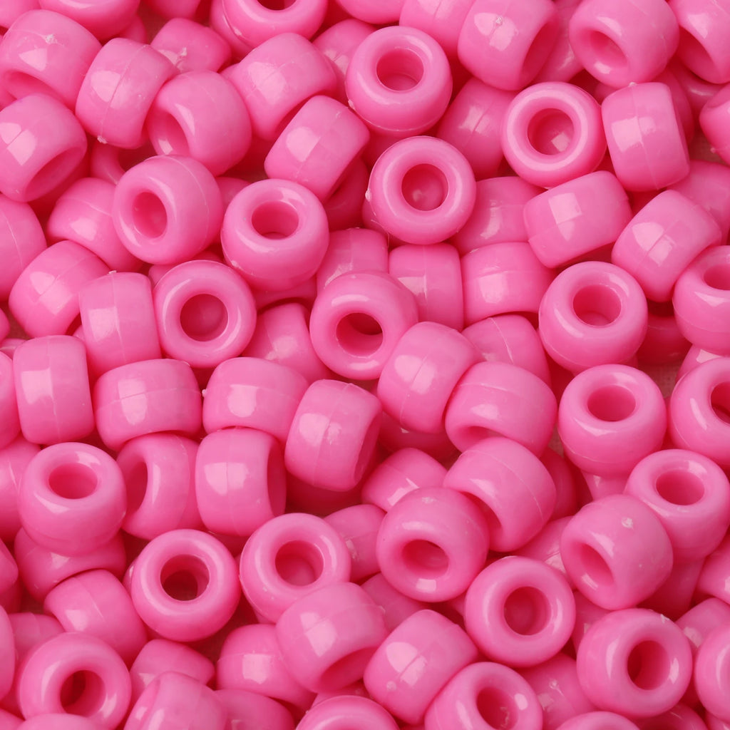 100pcs Luminous Pony Beads 6x9mm Acrylic Beads Big Hole Spacer Beads For Diy Craft Jewelry Charms Bracelets Making Hair Supplies