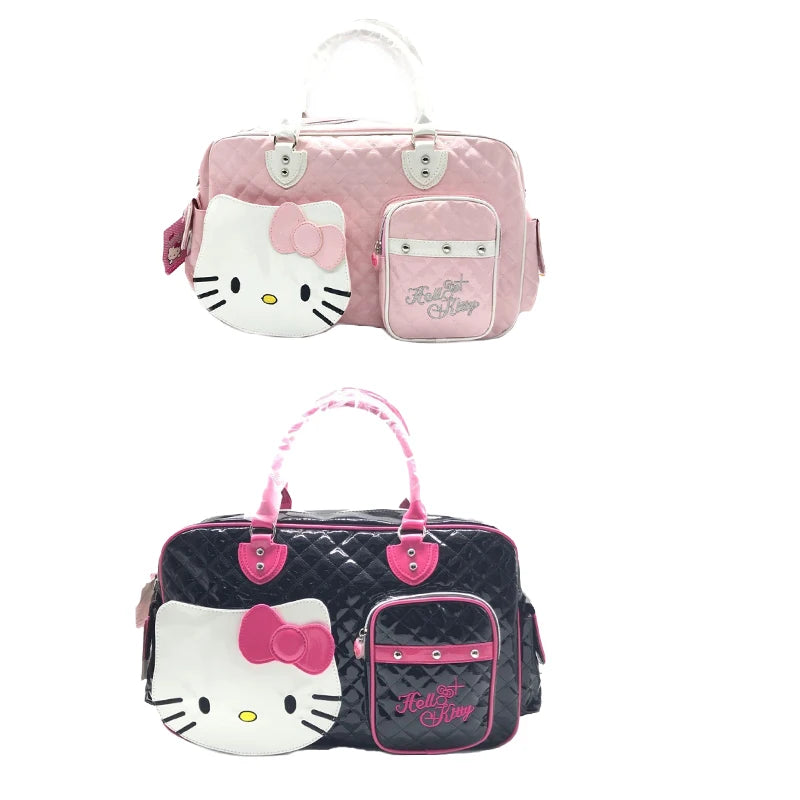 Hello Kitty Handbag Sanrio Travel Satchel Anime Kit Bag Sweetheart Hottie Y2K Girl Crossbody Pu High Capacity Bag Wholesale