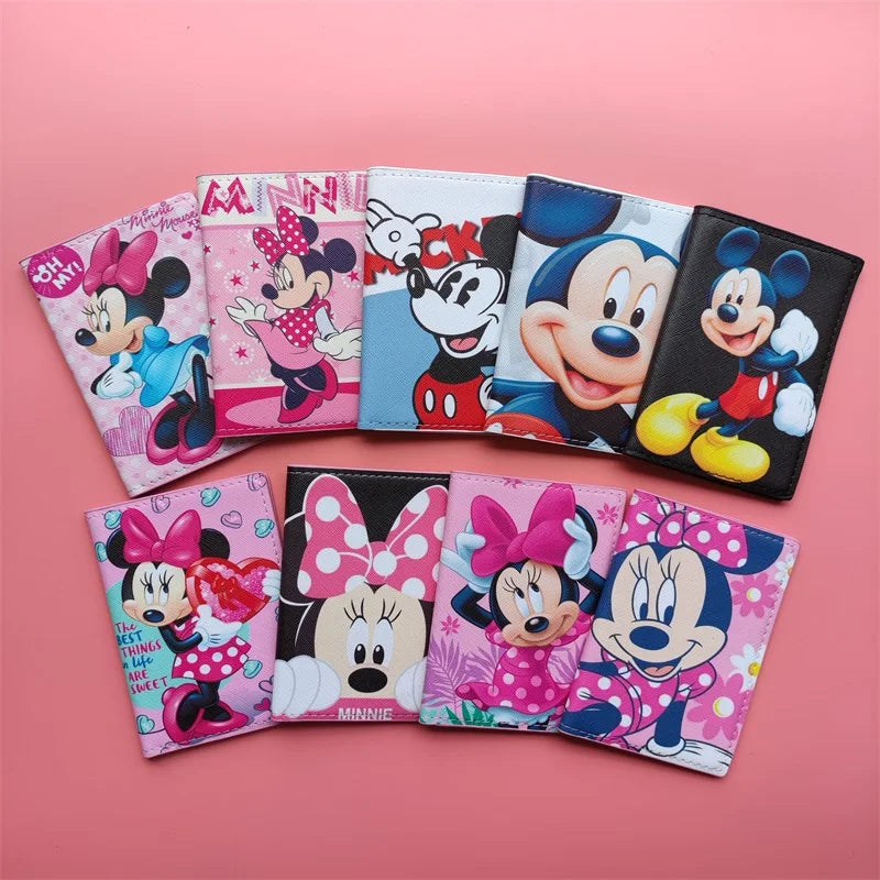 Lovely Minnie Passport Cover for Girls Travel Passport Case Leather Red Cute Passport Wallet Purse Kids Passport Holder
