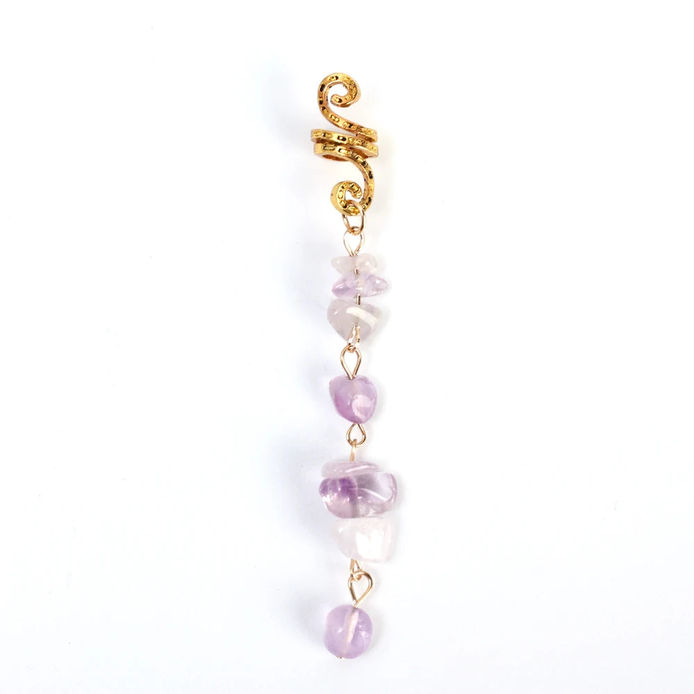 Spiral Charms Beads for Women Colored Crystal Stone Braids Barretts Hair Beads Jewelry Vintage Hairpin Dreadlock Accessories