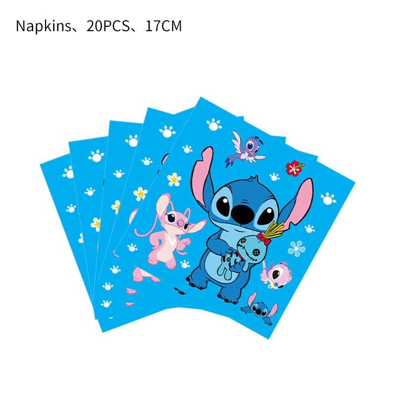Stitch Birthday Decoration Supplies Disposable Tableware Kit Lilo and Stitch Birthday Party Cups Plates Tablecloth Supplies