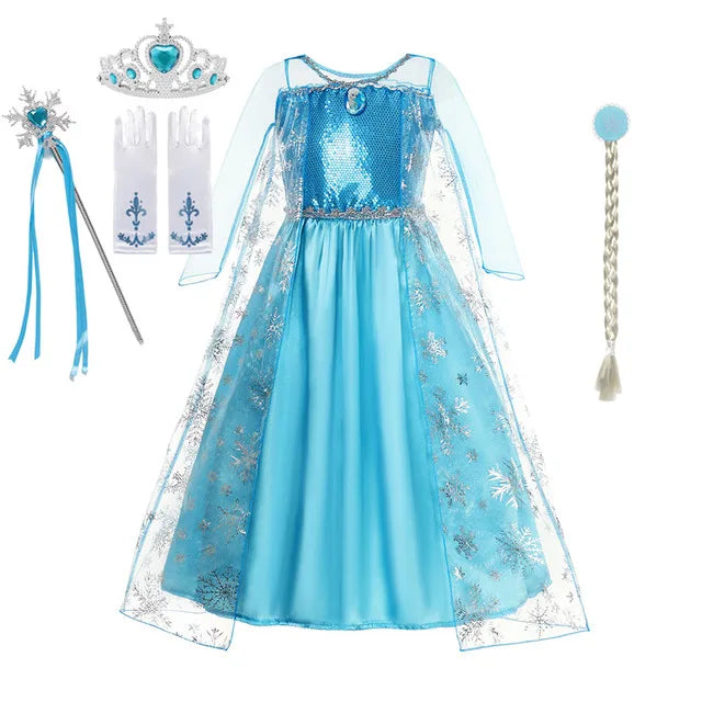 2025 Carnival Party Ball Dress, children's dress Princess dress, Cosplay Princess dress + accessories