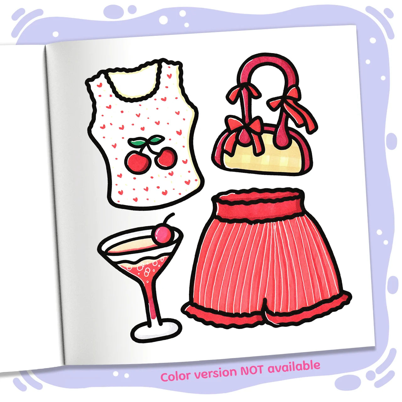 Bold and simple pattern coloring book for fashionable atmosphere, cute picture book for adults and teenagers, and coloring book