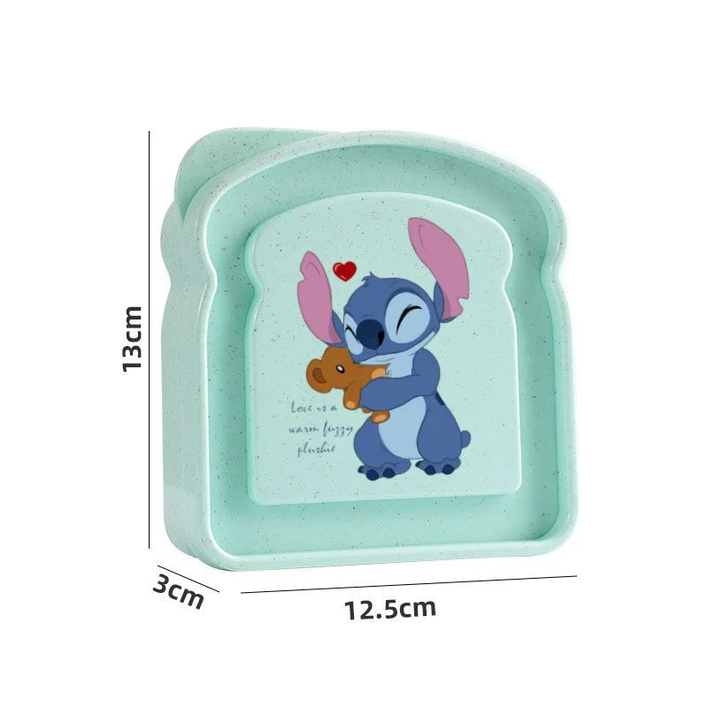 Stitch Sandwich Containers Lunch Box Toast Storage Box with Lid Portable Food Storage Case Reusable Microwave Lunch Case Gifts
