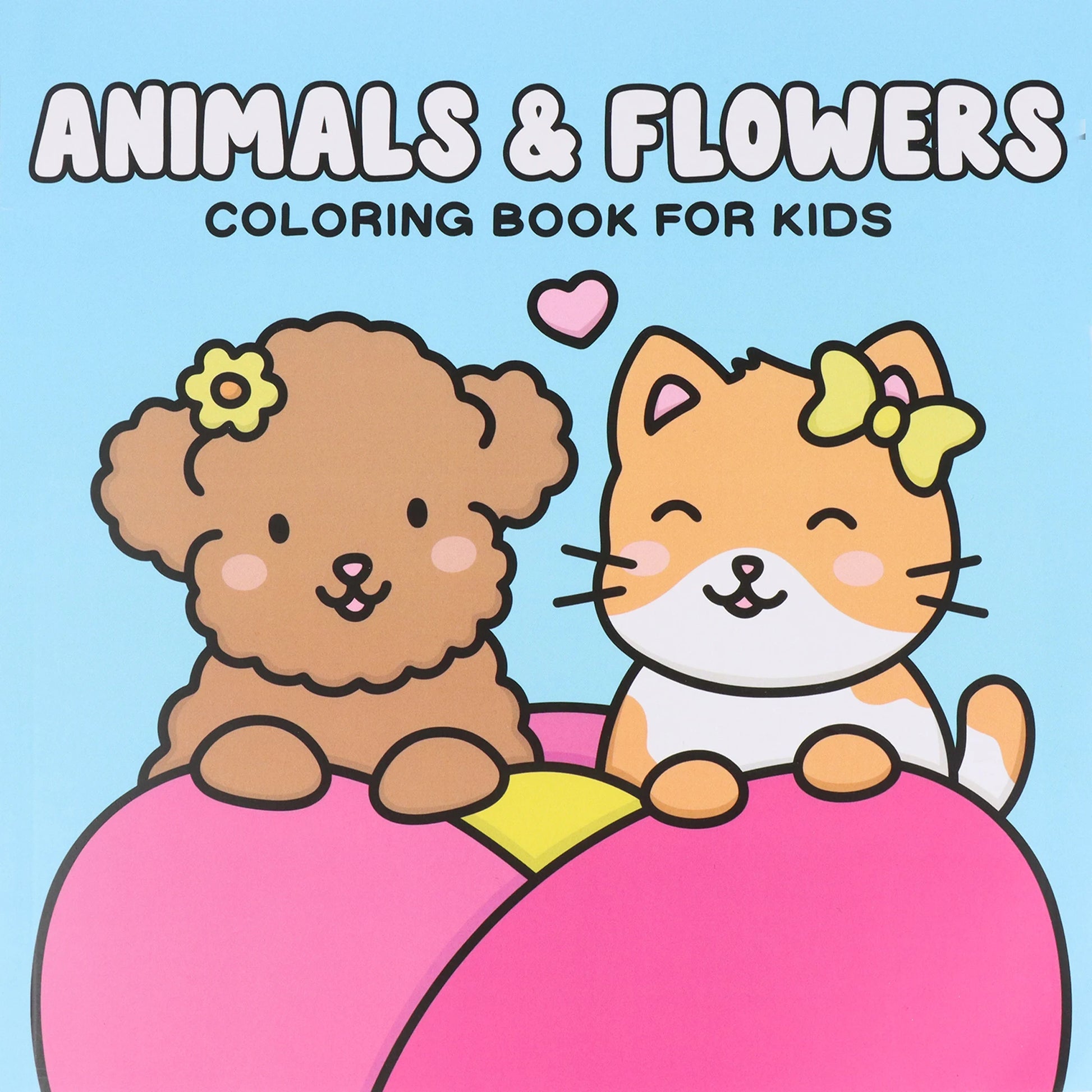 A bold and simple coloring book with bright and beautiful animals and flowers, a relaxing and relaxing coloring book for adults