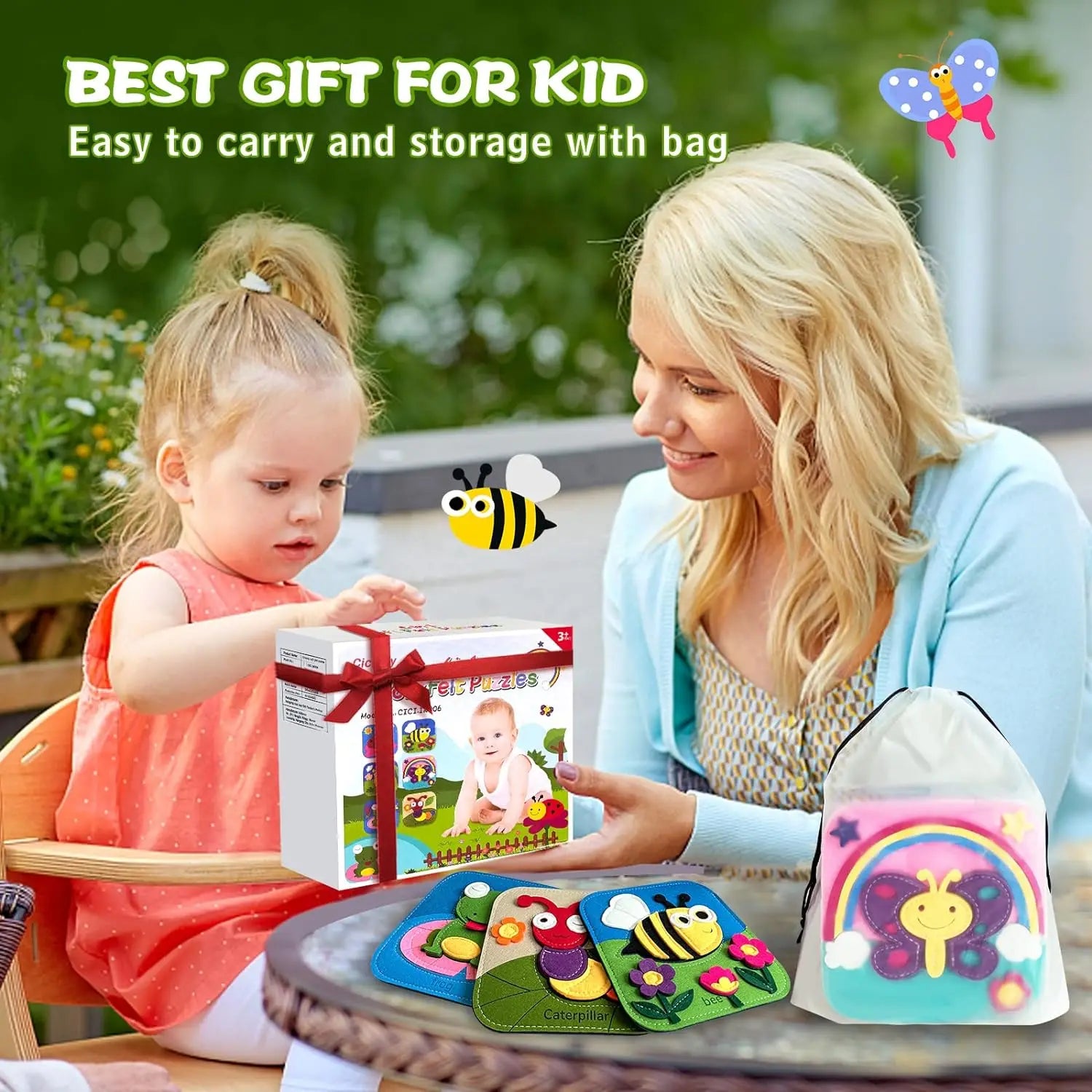 Montessori Toys Busy Book for Kids Color Shape Animal Cognition Early Education Toys Giraffe Quiet Book Fine Motor Toys