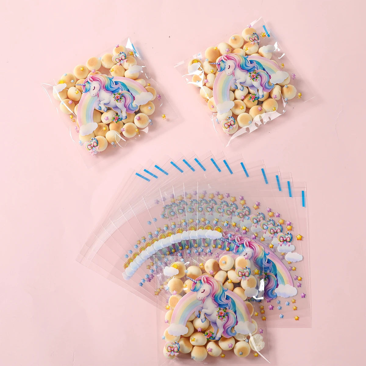 50/100Pcs Unicorn Party Gift Bags Birthday Party Decoration Candy Bags Packaging Bags Baby Shower Kids Favors Party Supplies