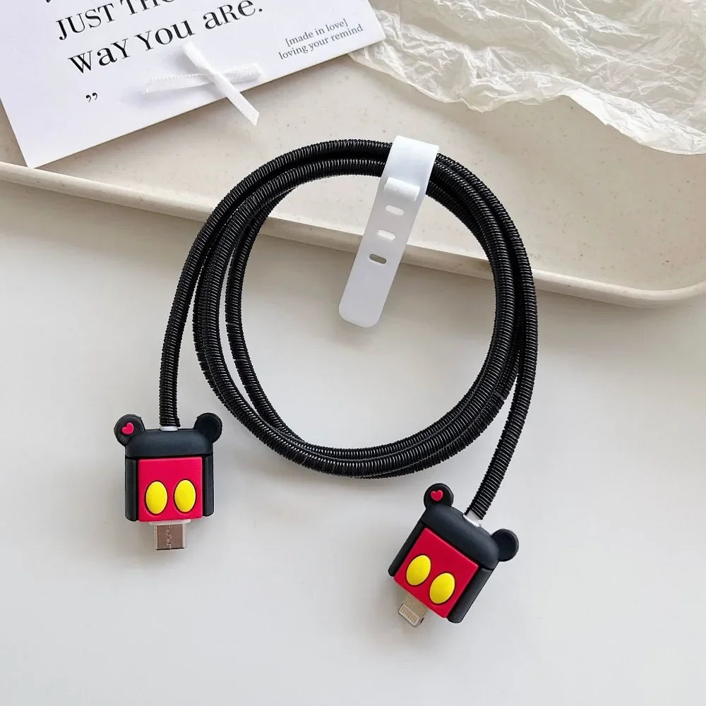 New Cartoon Charger Cable Protector for IPhone 15 14 13 12 18W 20W Charger Protection Cover Stitch Data Line Winder Protective
