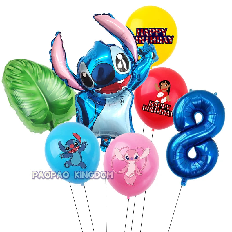 Lilo Stitch 32inch Number Foil Balloons Stitch Birthday Party Supplies Children Balloons Baby Shower Decoration Supplies