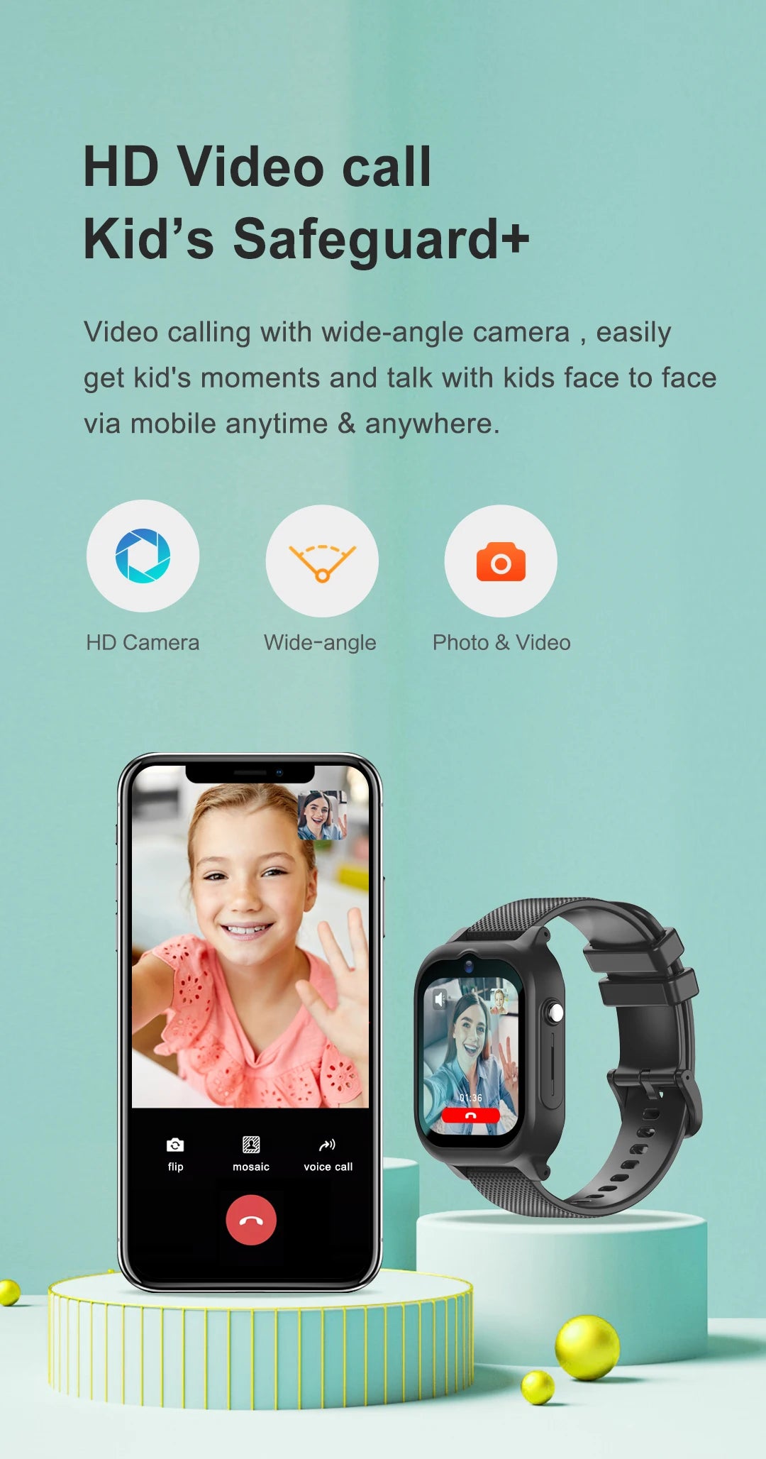 K26 Kids Smart Watch for Children GPS Positioning 4G Sim Card SOS Phone Call Waterproof Voice Video Monitoring 5Days HD Camera