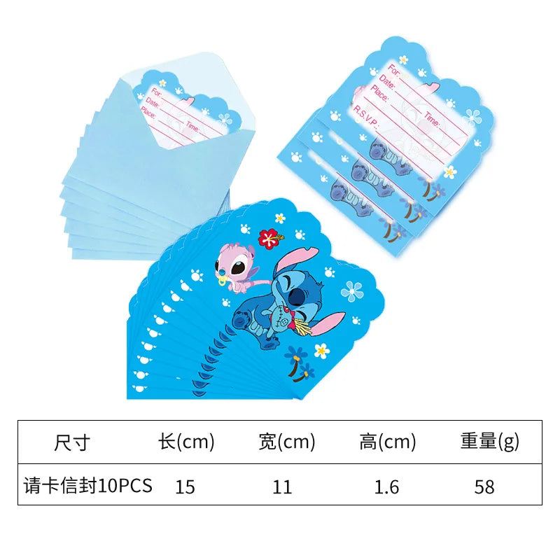 Lilo and Stitch Birthday Decorations Tableware Paper Cups Plate Napkins Cake Topper Balloons Birthday Decor Party Supplies Gift