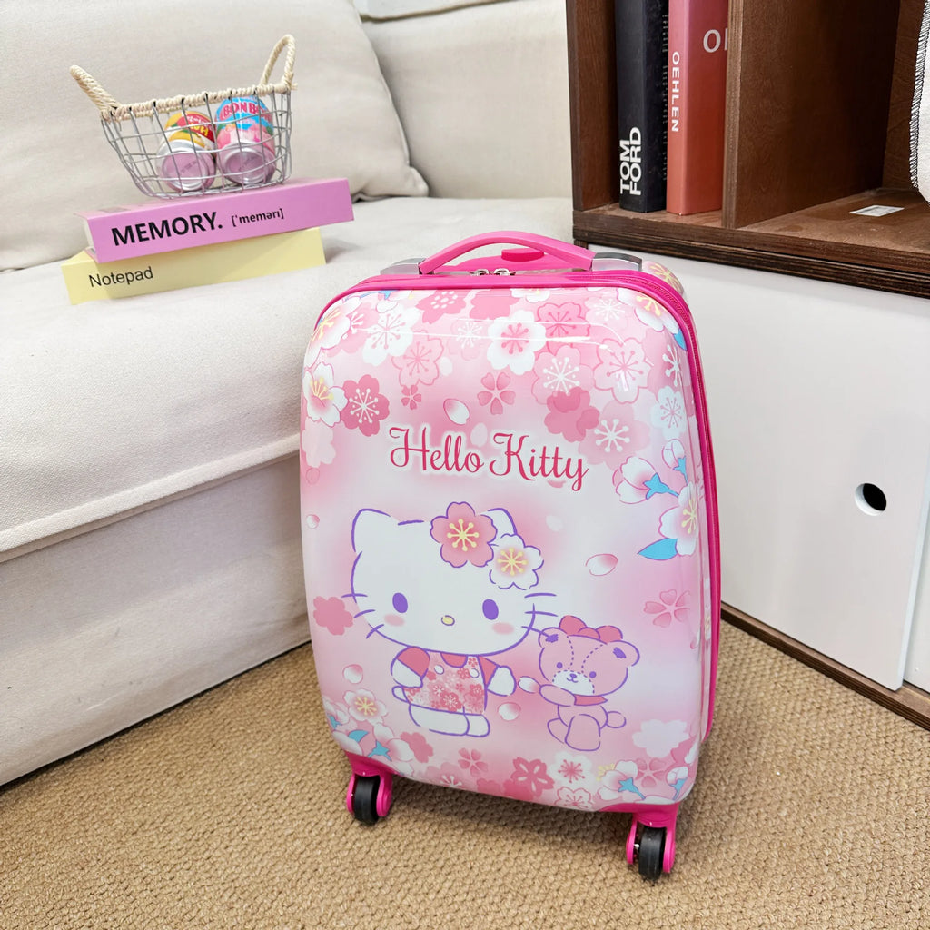 New 18-Inch Suitcase Kawaii Kuromi Kids Trolley Case Student Cartoon Luggage Girls Travel Portable Boarding Case Kids Toys Gift