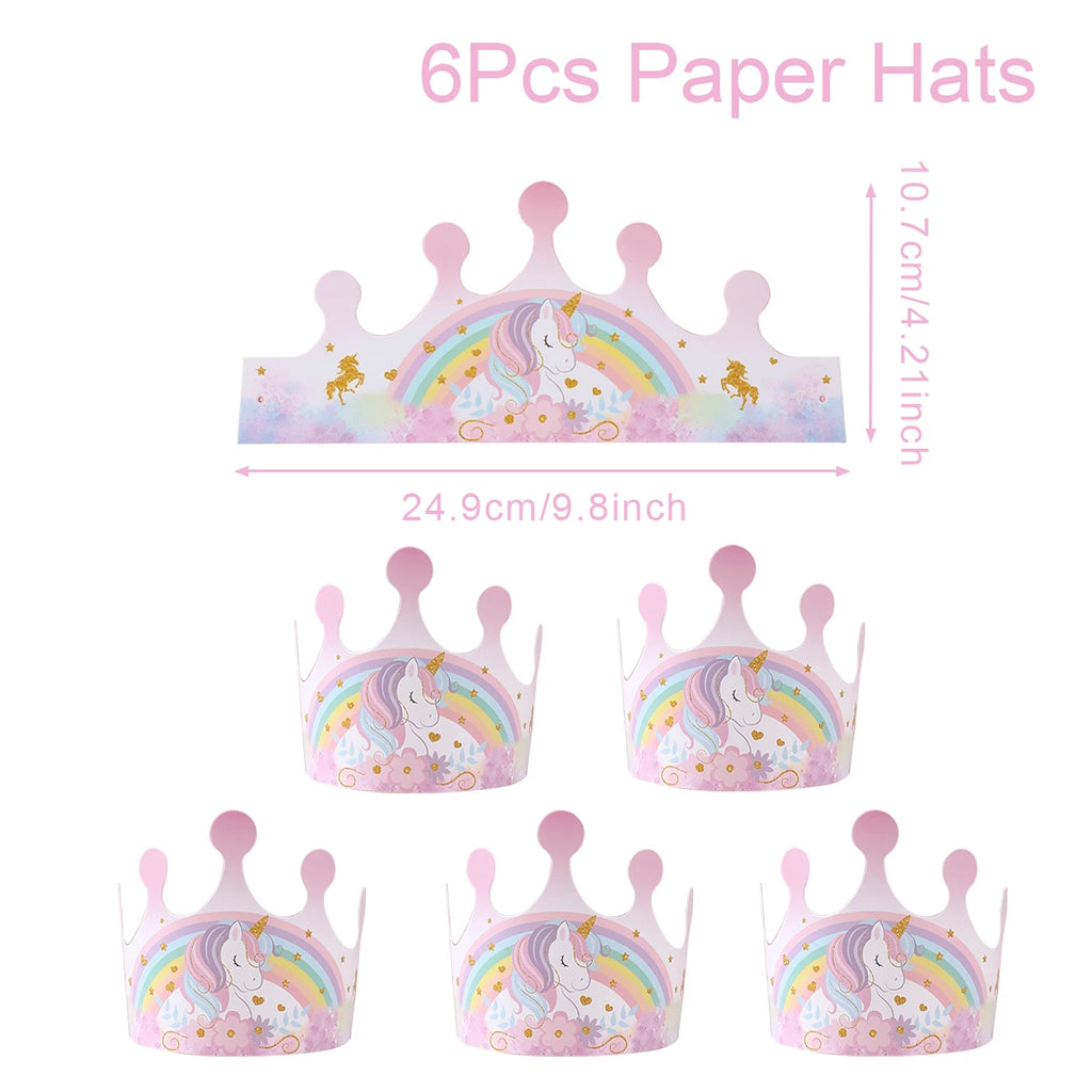 Rainbow Unicorn Disposable Tableware Happy 1st Birthday Party Decorations Kids Favors Gifts Unicorn Baby Shower Girls Supplies