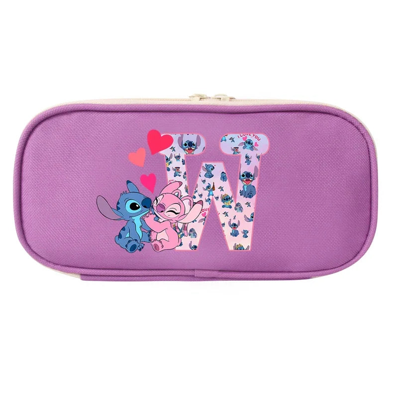 Lilo&Stitch Pencil Box Letter A B C Student School Supplies Stationery Kids Penbag Pencilcase Kawaii Boy Girl Birthday Cute Gift