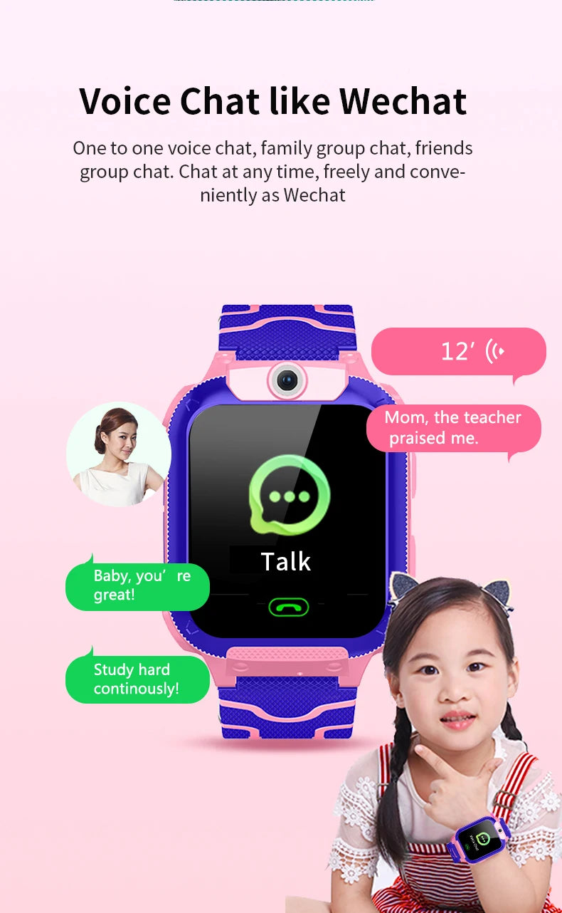 Kids Smart Watch SOS Antil-lost GPS Location Camera Sim Card Call IP67 Waterproof Smart Watch For Android Ios Kids Gift 2025New