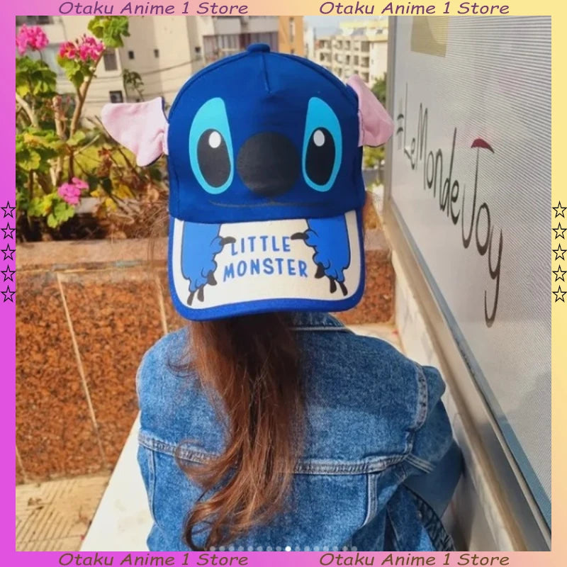 Cute 3D Ear Stitch Hats Cartoon Embroidery Lilo & Stitch Baseball Cap Children Outdoor Sun Hats Fashion Accessory Birthday Gift