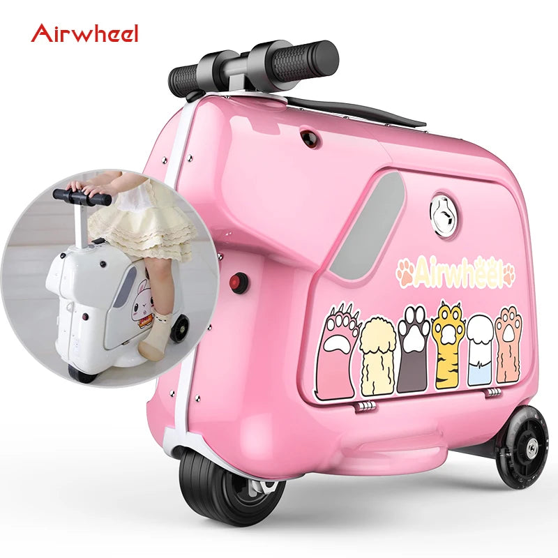 Airwheel SQ3 Kids Suitcase Travel Suitcase Luggage Wholesale Lightweight Kids Travel Trolley Bags Vintage Spinner Rolling Girls