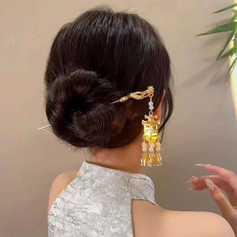 Chinese Style Tassel Hair Clip For Women Hair Stick Pins Flower Handmade Hairpins Charm Jewelry Accessories Hair Ornaments 머리핀