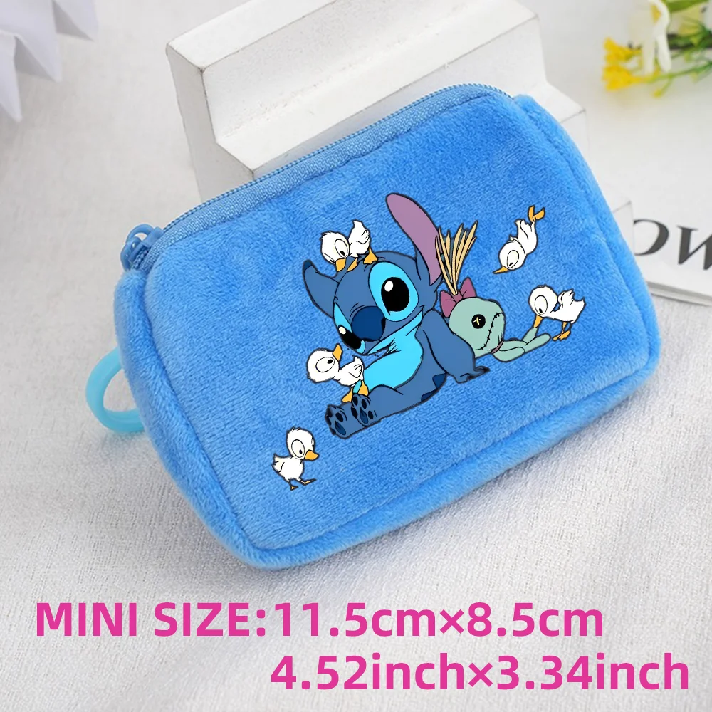 Lilo Stitch Kids Anime Plush Coin Purse Girls Boys Cute Mini Wallet Cartoon Moneybag Kids Storage Bag Pendant Birthday Gifts