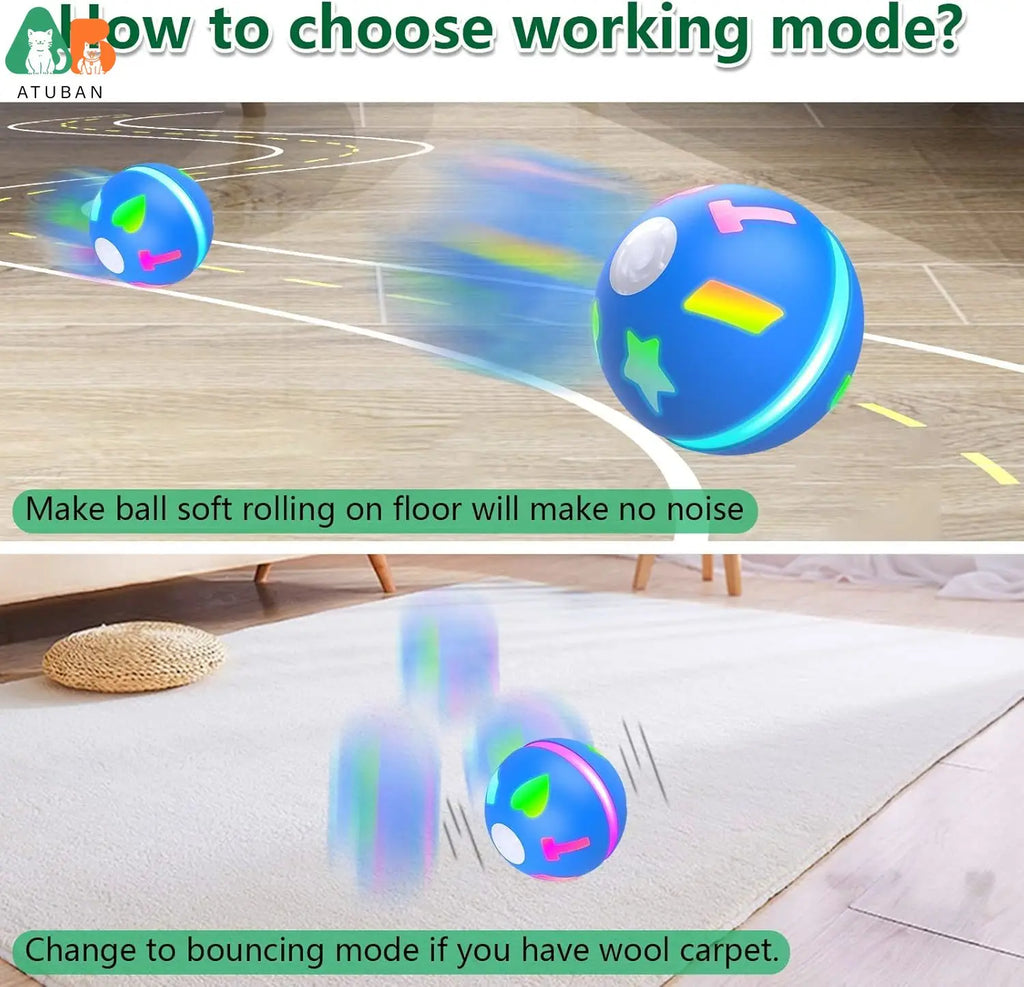 ATUBAN Interactive Dog Toys Ball-Fun Moving Dog Toys to Keep Them Busy Smart Automatic Active Rolling Ball for Dogs for Boredom