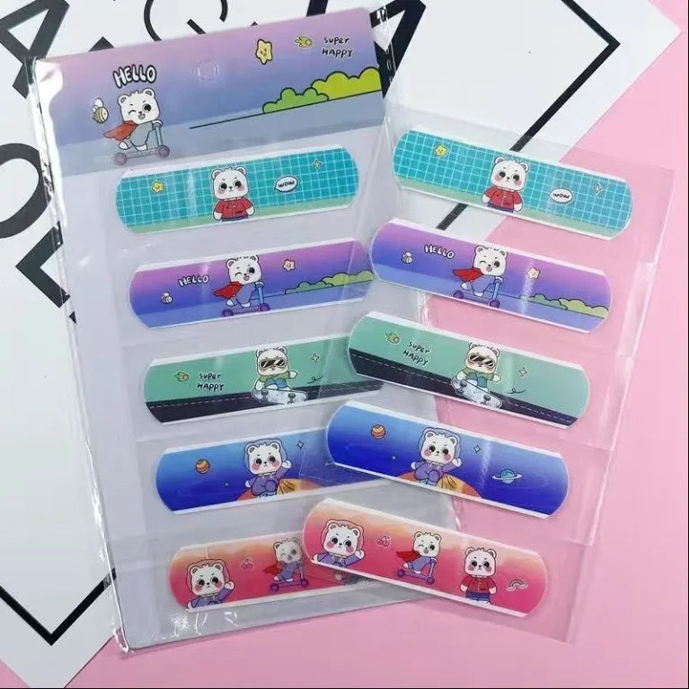 5pcs Cute Cartoon Waterproof Breathable Bandages for Girls Anti Blister Ins Style Adhesive Wound Care Plasters Baby Bandage