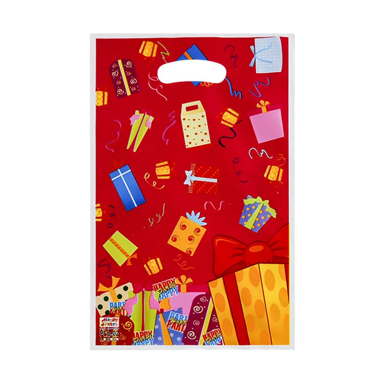 20pcs Printed Gift Bags Polka Dots Plastic Candy Bag Child Party Loot Bags Boy Girl Kids Birthday Party Favors Supplies Decor